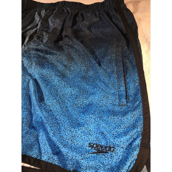 Speedo Men's Ombre' Blue Zip Pocket #7730042 Swim Trunks - Picture 4 of 8